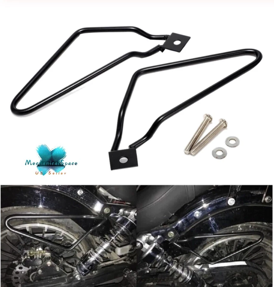 Универсальный черный кронштейн для крепления опоры седельной сумки мотоцикла Harley - Изображение 1 из 4