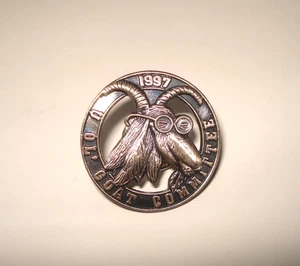 Vintage "U Ol Goat Committee" Round metal Hat/Tie /Vest Pin 1997  Never Worn! - Picture 1 of 4