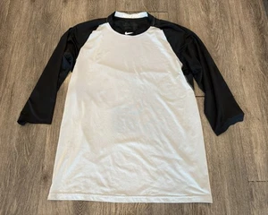 Nike Pro Dri-FIT MLB Fitted 3/4 Sleeve Crew Shirt Men's Large White Black - Picture 1 of 6