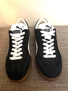 Men’s Puma Liga Black White Suede Low Top Shoes Size 8 - Picture 1 of 9