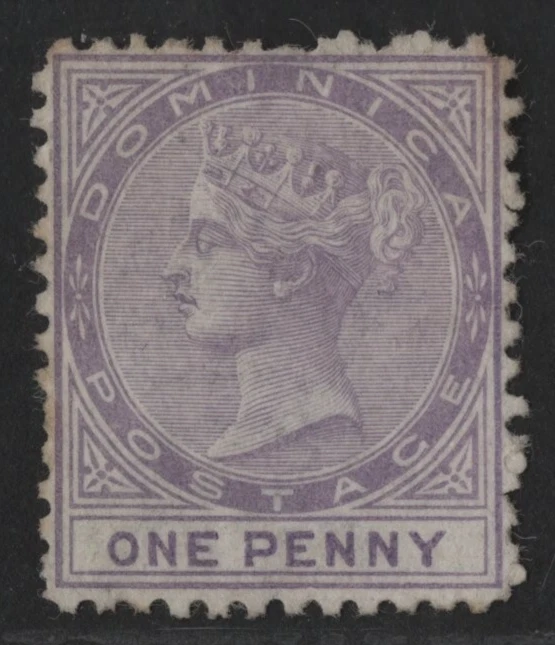 PRIMER SELLO DOMINICA 1874 S.G. #1 SC. #1 WMK CC PERF 121/2 COMO NUEVO SIN GOMA F-VF Foto 1 de 2