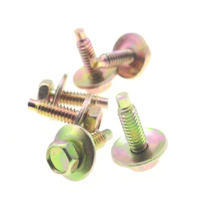 10 Pcs Body Panel Hex Head Sems Bolt For Ford 57030-S36 Yellow Fastener Screw — 第 1/4 张图片