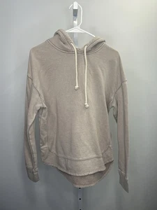 Felpa con cappuccio donna beige filo universale, taglia large.  2M - Foto 1 di 7