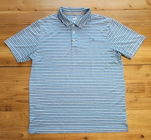 Puma Men's Large Blue Striped Polo Short-sleeve - Picture 1 of 7