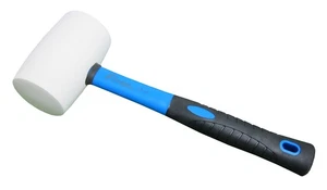 32-Ounces White Solid Rubber Mallet, Fiberglass Handle with Soft Rubber Grip,... - Picture 1 of 2