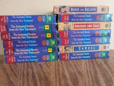 VHS LOT OF 13 - Nest Animated Hero Classics, Bible Classics - Image 1 of 2
