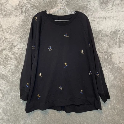 Lou Gray Loft Mujer Bordada Novedad Esquí Acogedora Algodón Terry Sudadera 20 Plus Foto 1 de 4