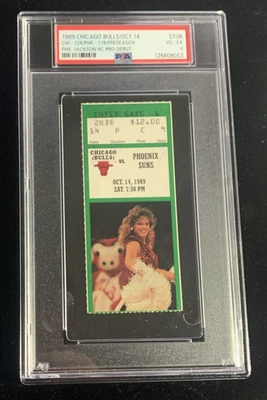 1989 Chicago Bulls NBA Ticket Stub - Phil Jackson Pro Debut Game Oct 14th PSA 4 - Image 1 of 4