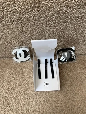 Chic Vintage 2 Corbatas Elásticas Cabello, 3 Clips/Correas Chanel CC VIP Regalo Foto 1 de 4