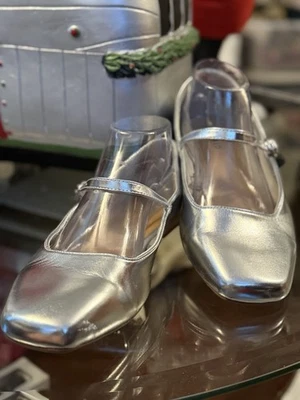 Torrid Square Toe Mary Jane Flat (WW) Silver Size 9 - Image 1 of 4