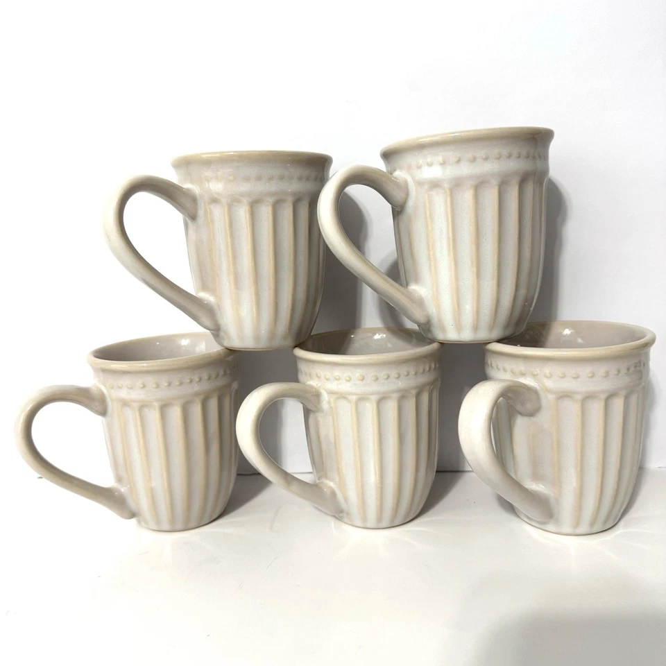 Bombay Company кофейные кружки швейцарские точки узор винтажный набор из 5 - отличном состоянии! - Изображение 1 из 4