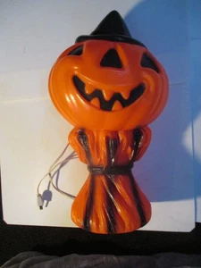Molde soplado de plástico vintage Imperio Halloween calabaza espantapájaros luz decoración - Imagen 1 de 5