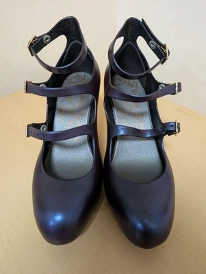Vivienne Westwood Melissa Dark Purple High Heels Pumps Triple Strap 24cm Used - Image 1 of 4