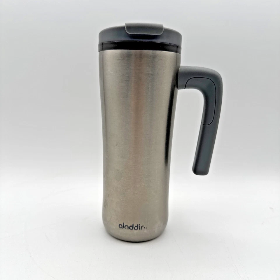 Taza de viaje Aladdin 16 oz Thermavac con bloqueo de fugas de acero inoxidable café té frío caliente Foto 1 de 4