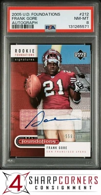 2005 UPPER DECK FOUNDATIONS AUTOGRAPH #212 FRANK GORE RC #/699 PSA 8 - Image 1 of 4