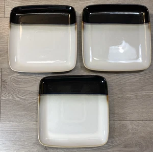 (2) Platos de ensalada rectangulares geométricos Sango Prelude negros 4508 9" x 7"" - Imagen 1 de 6