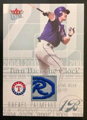 2004 Ultra Rafael Palmeiro Rawlings Logo Patch Turn Back The Clock 18/29 Rangers - Image 1 of 3
