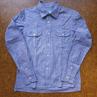 LNWOT IG BEAMS x Filamena Made in Italy Striped Chambray Utility Shirt Medium - Image 1 of 4