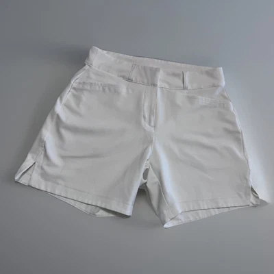Adidas Primegreen Womens Chino Shorts Sz 4 White Polyester Stretch Slash Pockets - Image 1 of 4