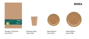 Kit Coordinato Party Festa Compleanno Monouso Cartoncino colore MOKA - Foto 1 di 1