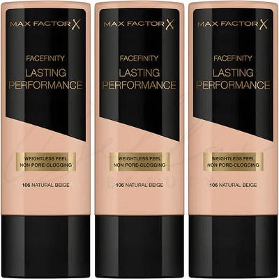 MAX FACTOR Lasting Performance Liquid Foundation - 106 Natural Beige *PACK OF 3* - Image 1 of 4