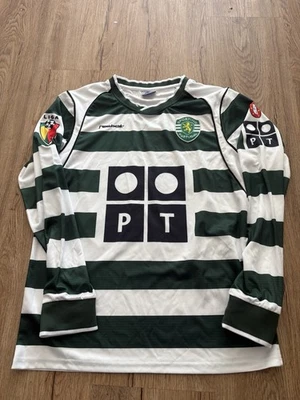 Camiseta Reebok RONALDO #28 Sporting Lisbon Home Manga Larga 2002/03 Nueva con Etiquetas Talla M Foto 1 de 4
