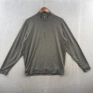Johnnie O Texas Longhorns UT Pullover Mens Medium Gray Striped 1/4 Zip Golf - Picture 1 of 16