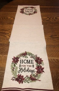 Nice Christmas Table Runner Tapestry "Home For The Holidays" 13" x 68" - Picture 1 of 4