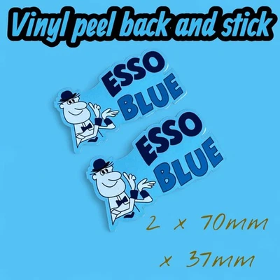 Esso Blue Man X 2 vintage jug pourer Vinyl sticker Classic Tin Can Valor Fina - Image 1 of 4