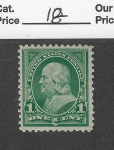 US Scott # 279, 1 cent green, Franklin, 1898, M-HR, VF+,scv. $18 - Picture 1 of 2