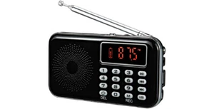 Portable FM Radio MP3 Player LED Flashlight Loud Speaker And AUX Input - Picture 1 of 11