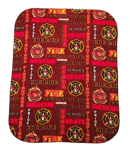 New! FIREFIGHTER Fleece print Baby / Kids Size Blanket 34" X 28" - Picture 1 of 3