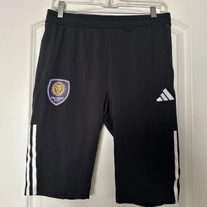 Adidas Orlando City SC Authentic MLS Black Soccer Shorts Men's Medium Slim Fit - Picture 1 of 5