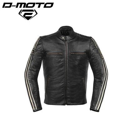 Mens Vintage Motorbike Jacket Genuine Leather Racer Jacket Slim Fit Biker Jacket - Image 1 of 4