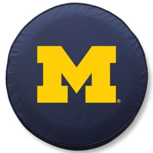 Michigan Tire Cover w/ Wolverines Logo - Blue Vinyl - Picture 1 of 3