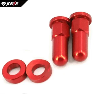 CNC Aluminum Red Rim Lock Covers w/ Nuts Washers MX Enduro Motorcycle Dirt Bike - Picture 1 of 6