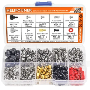 PC Computer Screws Standoffs Set Kit 360 Pieces Hard Drive Motherboard Case Fan - Picture 1 of 6