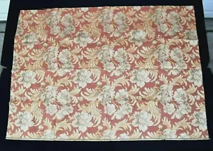 Tela de tapicería de algodón grueso marrón óxido con flores doradas de colección 45" x 1 yarda 27 pulgadas - Imagen 1 de 7