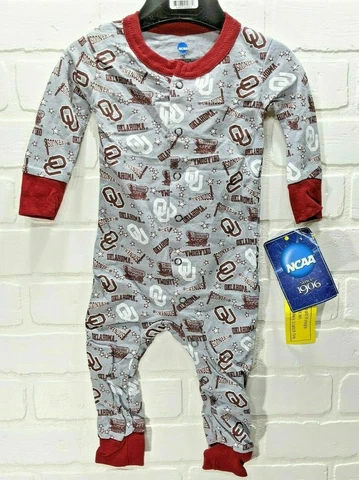 NCAA Oklahoma Sooners Official KA Baby 12M 18M 24M One Piece Sleeper Pajamas NWT Cover