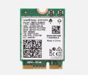 Intel AX201NGW Dual Band Laptop WiFi 6 Bluetooth 5.2 Network Card M.2 NGFF 2230 - Picture 1 of 1