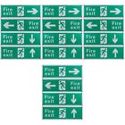  16 pcs Fire Exit Signs Adhesive Exit Sticker Fire Exit Direction Indicator Sign