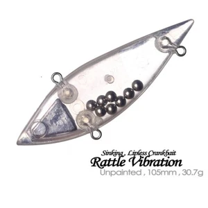 10PCS 105MM 30.7G Sinking VIB Rattle Vibration Unpainted Bait Blank Fishing Lure - Picture 1 of 10