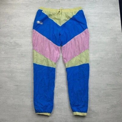 Pink Dolphin Track Pants Adult 2XL Colorblock Neon Nylon Gym Essential - Image 1 of 4