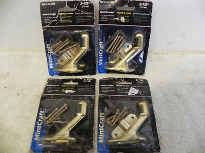 Handrail Hand Rail Brackets 2-7/8" Mintcraft Stairs Polished Brass Lot of 4 NOS
