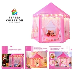 Princess Castle Tent for Girls Fairy Play Tents for Kids Hexagon Playhouse wi... - Picture 1 of 7