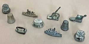 Silvertone 1" Monopoly Boot Thimble Ship Hat Gun Bag Iron Tokens - 10 Pieces - Picture 1 of 1