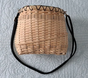 Handgewebte handgefertigte KORBHANDTASCHE signiert Schanamane Berks County PA Cottagecore - Bild 1 von 14