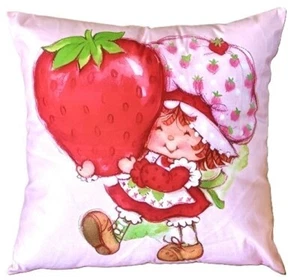 80's Vintage Style Strawberry Shortcake 18" Throw Pillow Cover Girl's Room Decor - Picture 1 of 2