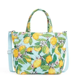 NWT Vera Bradley Medium Zip Top Tote Lemon Grove Purse Handbag - Picture 1 of 3