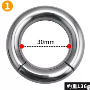 Stainless Steel Cock Penis Ring Magnetic Ball Stretcher Male Ejaculation Delay - Picture 1 of 30